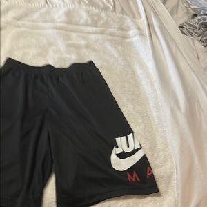 Nike Black Shorts with White and Red Logo